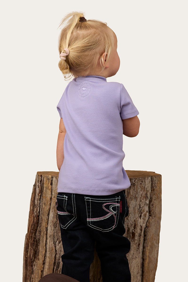 RINGERS WESTERN Casey Kids Rib Henley Top - Violet