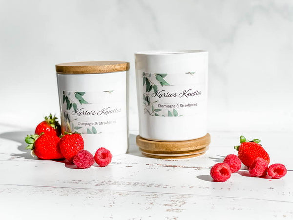 Karla's Kandles-Champagne & Strawberrys SOY CANDLE