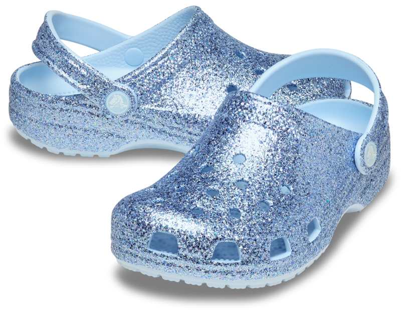 TODDLER CLASSIC CLOG - Blue Frost Chunky Glitter