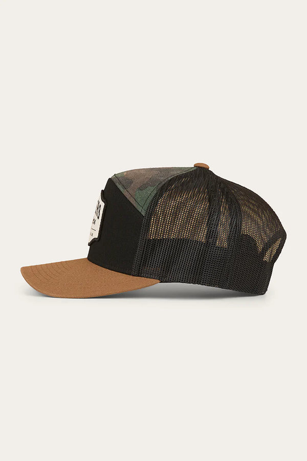 RINGERS WESTERN Country Club 7 Panel Cap - Black / Camo