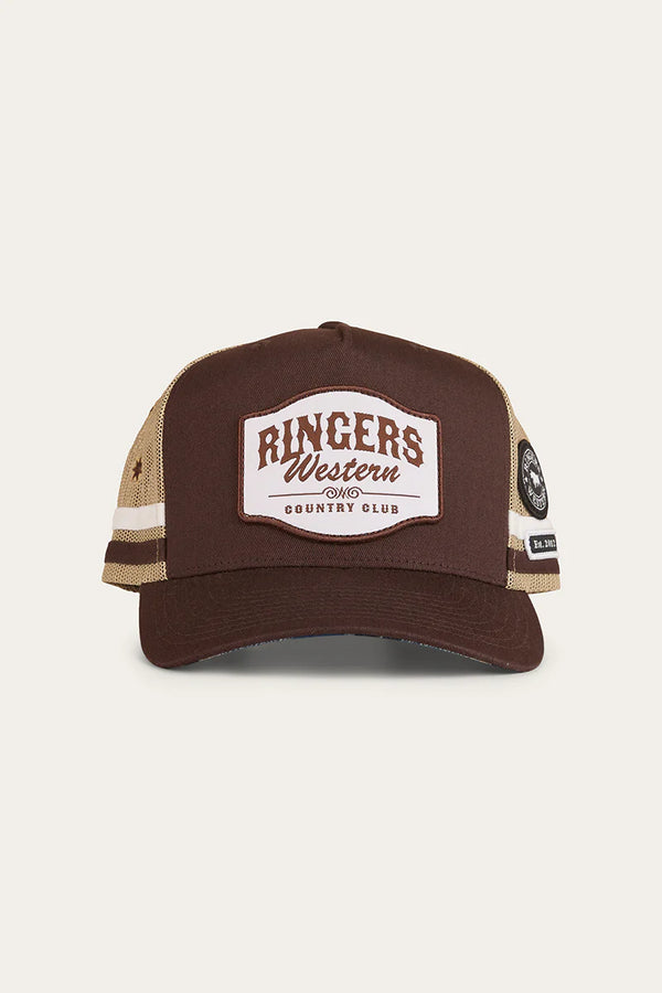 RINGERS WESTERN Country Club Deep Fit Trucker Cap - Saddle Brown