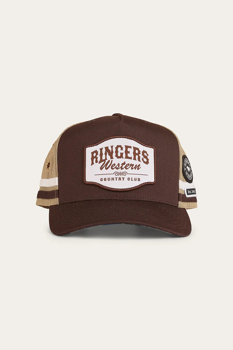 RINGERS WESTERN Country Club Deep Fit Trucker Cap - Saddle Brown