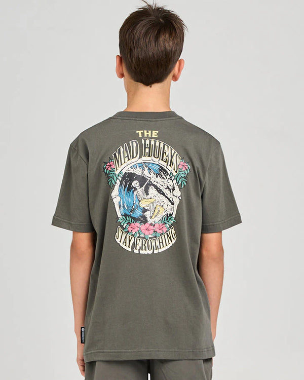 The Mad Hueys Stay Frothin Youth SS Tee - Charcoal