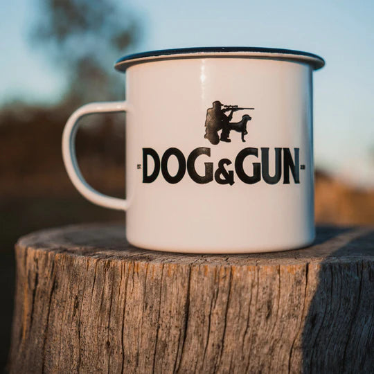 Big Dog Enamel Mug - Dog & Gun