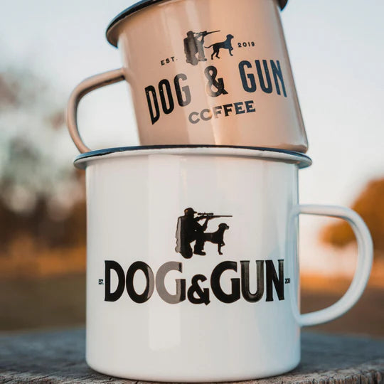 Big Dog Enamel Mug - Dog & Gun