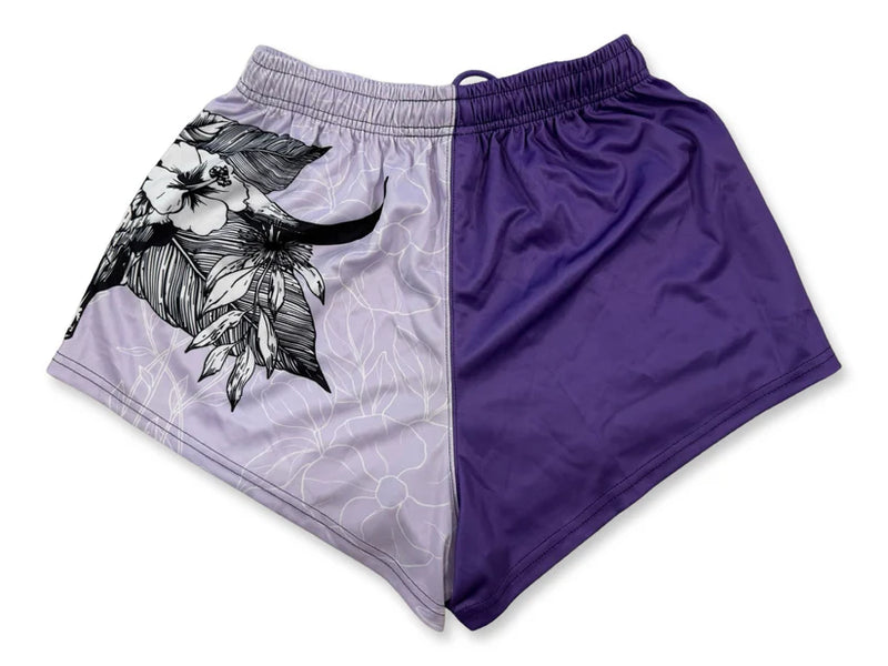 AFS "BULL SKULL PURPLE" Footy Shorts (With Pockets)