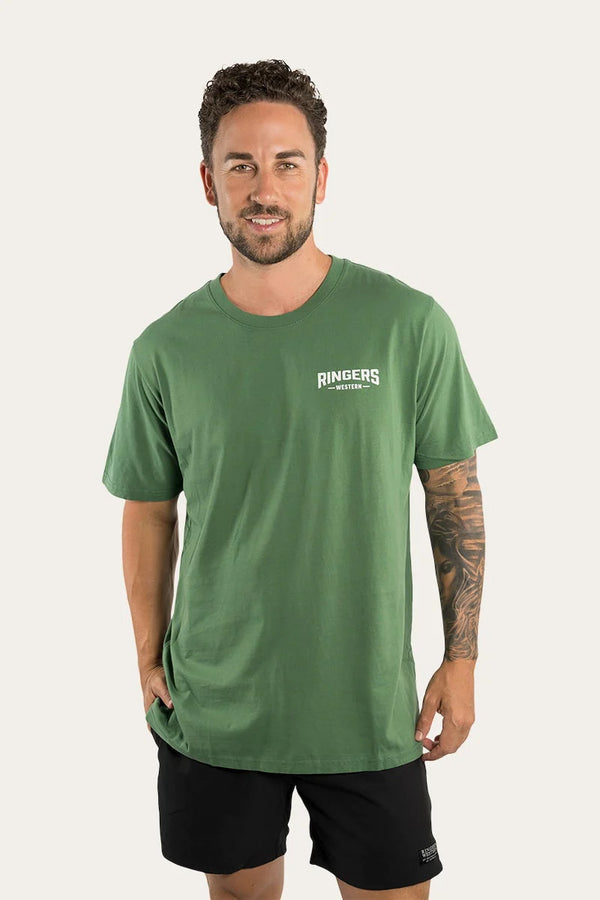 RINGERS WESTERN Squadron Mens Loose T-Shirt - Cactus Green