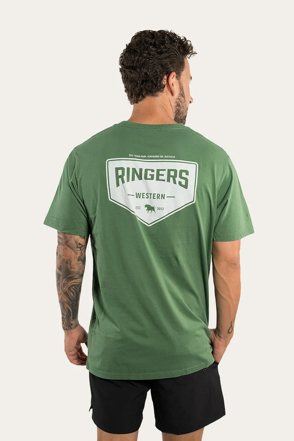 RINGERS WESTERN Squadron Mens Loose T-Shirt - Cactus Green