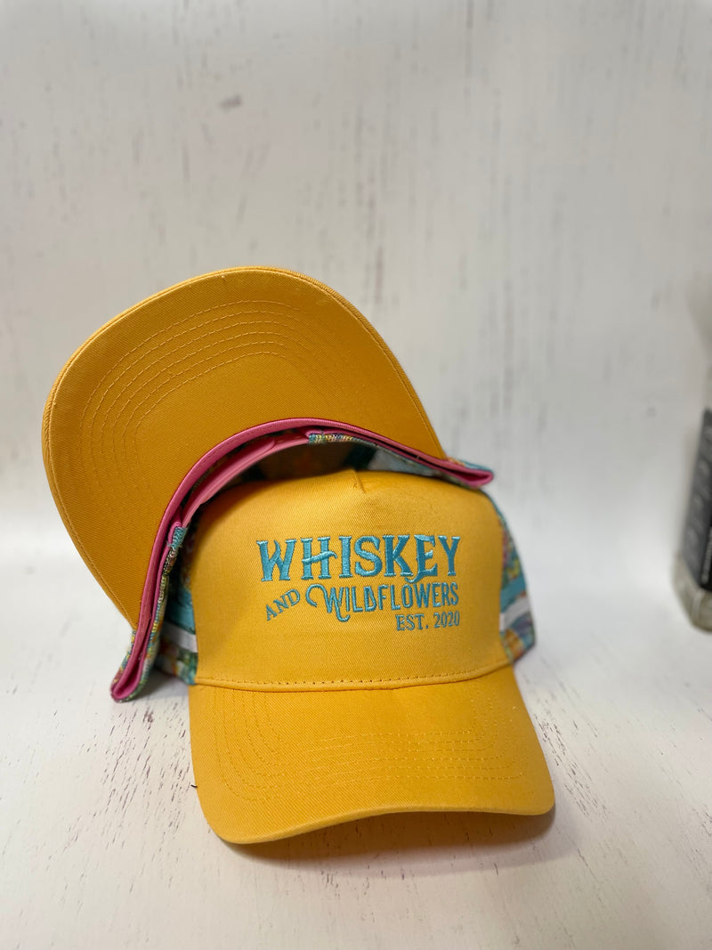 W&W Yellow Tropical Pattern Trucker Cap DEC