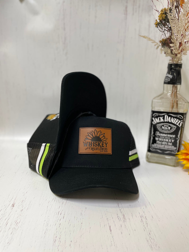 W&W Black Neon Green and White Trucker Cap DEC