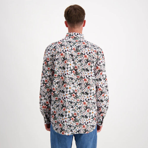 Coastal Cowboys - Frangipani Mens Half Button Workshirt