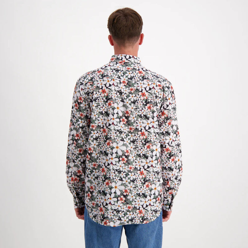 Coastal Cowboys - Frangipani Mens Half Button Workshirt