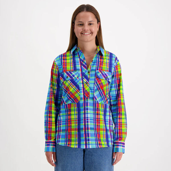 Coastal Cowboys - Cheques Women's Half Button Workshirt