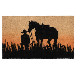 Coir Door Mat- Sundown Cowboy