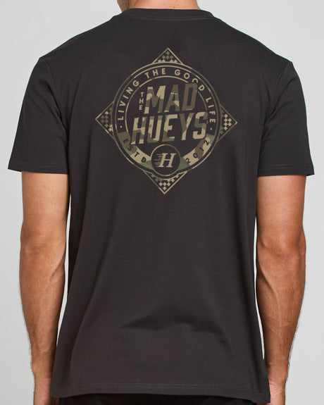 The Mad Hueys CHECKERED HUEYS | SS TEE - VINTAGE BLACK