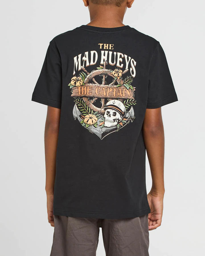 The Mad Hueys SHIPWRECKED CAPTAIN | YOUTH SS TEE - BLACK