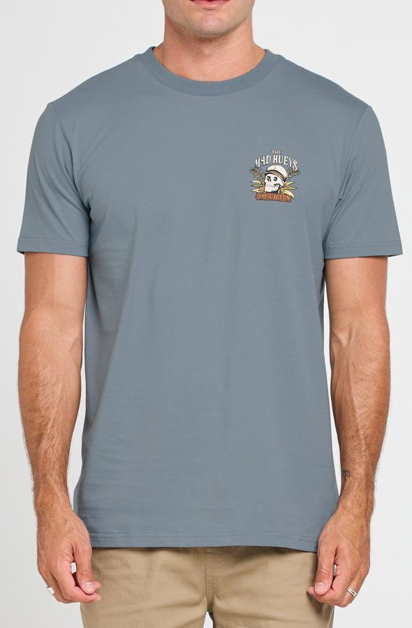 The Mad Hueys SHIPWRECKED CAPTAIN | SS TEE - STEEL BLUE