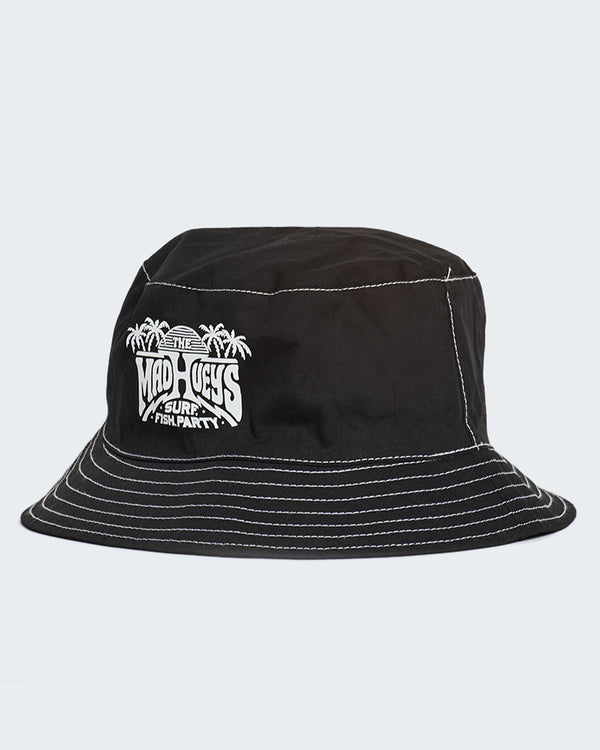 The Mad Hueys PALM PARADISE | BUCKET HAT - BLACK-OSFM