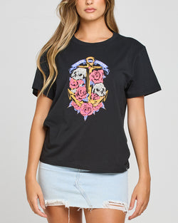 The Mad Hueys SKULLS AND ROSES | WOMENS SS TEE - BLACK