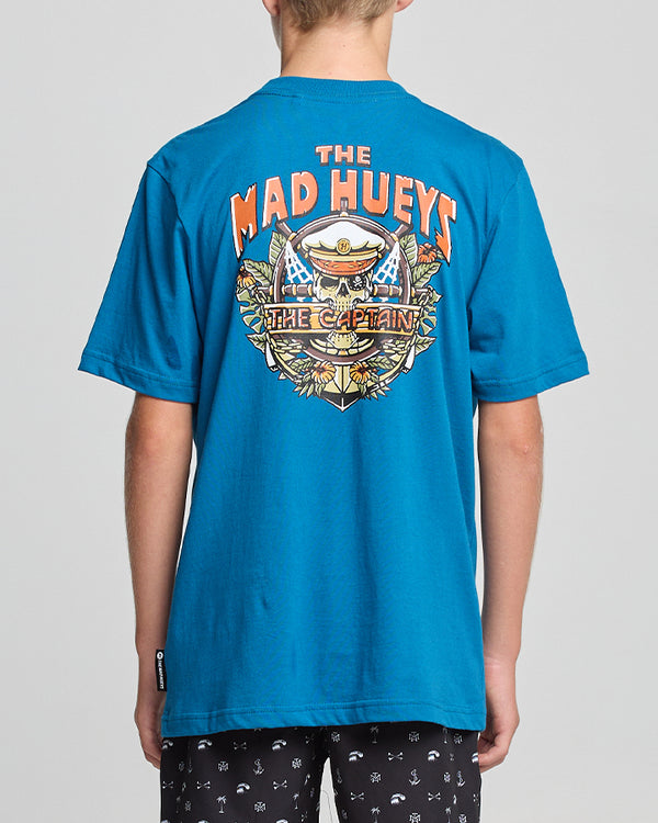 The Mad Hueys THE ISLAND CAPTAIN | YOUTH SS TEE - DARK COBALT