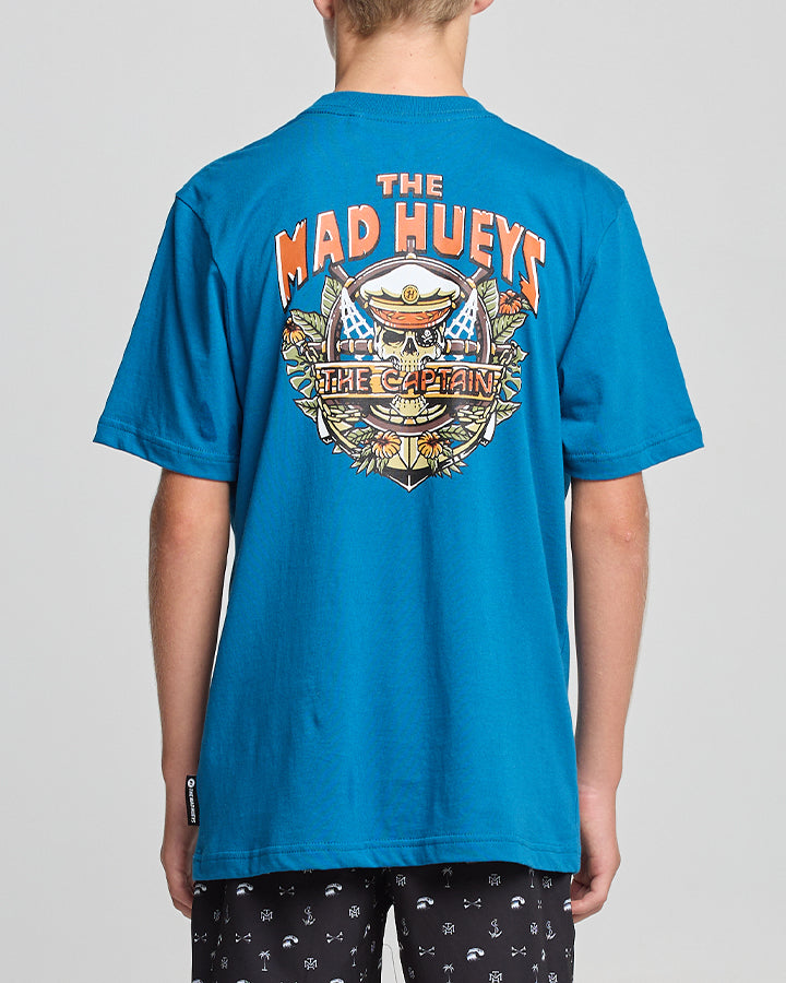 The Mad Hueys THE ISLAND CAPTAIN | YOUTH SS TEE - DARK COBALT