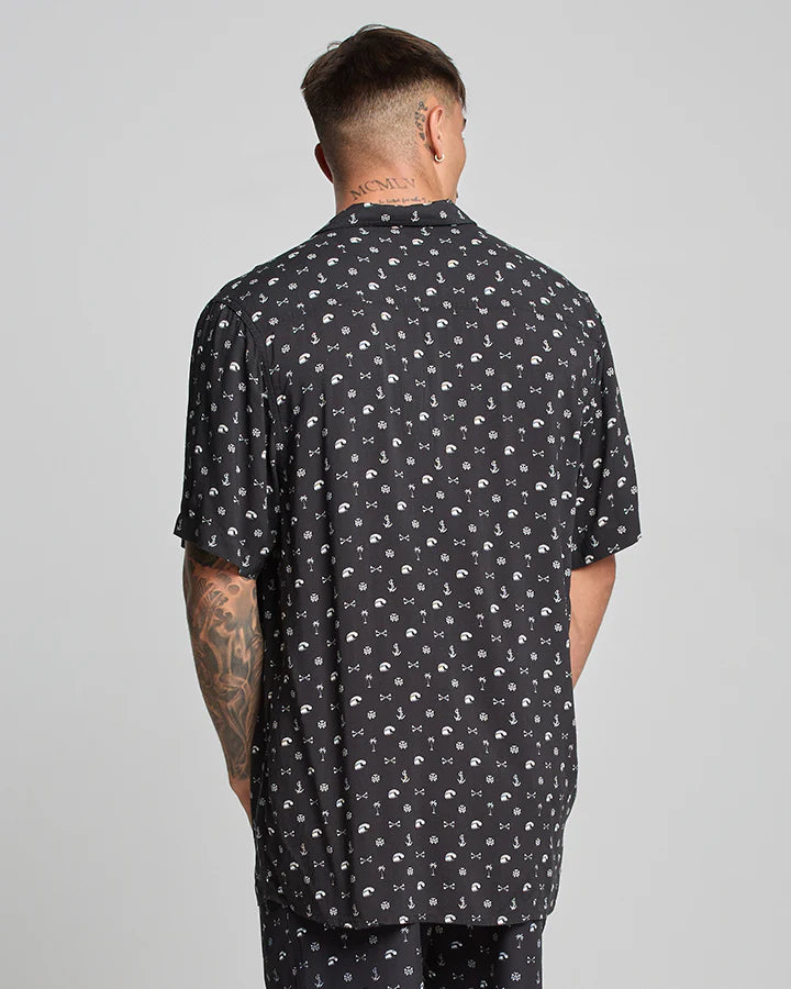 The Mad Hueys Anchor Bones | Woven Shirt - Black
