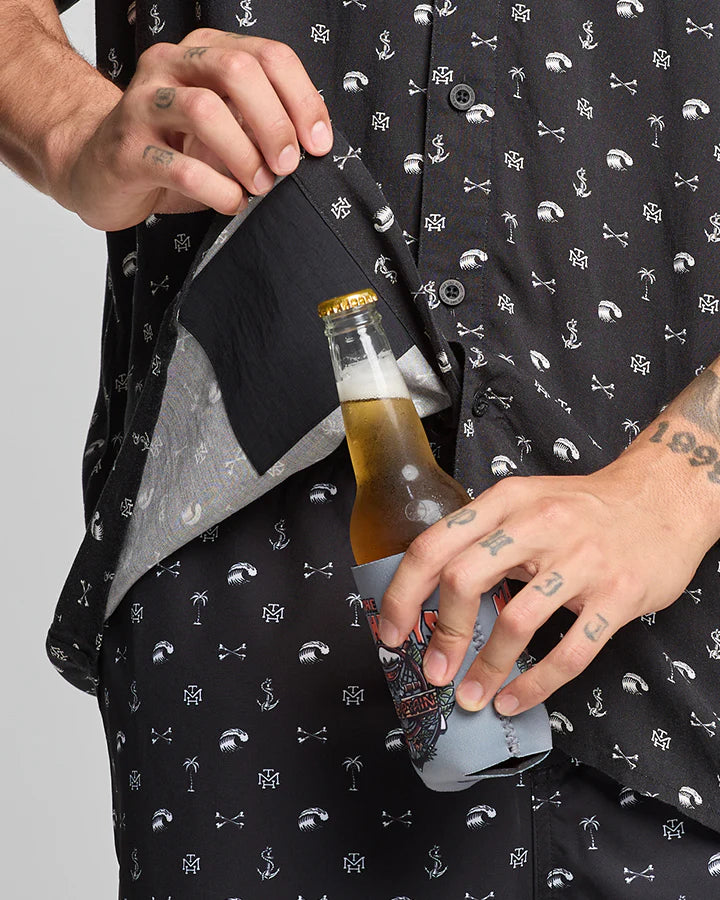 The Mad Hueys Anchor Bones | Woven Shirt - Black