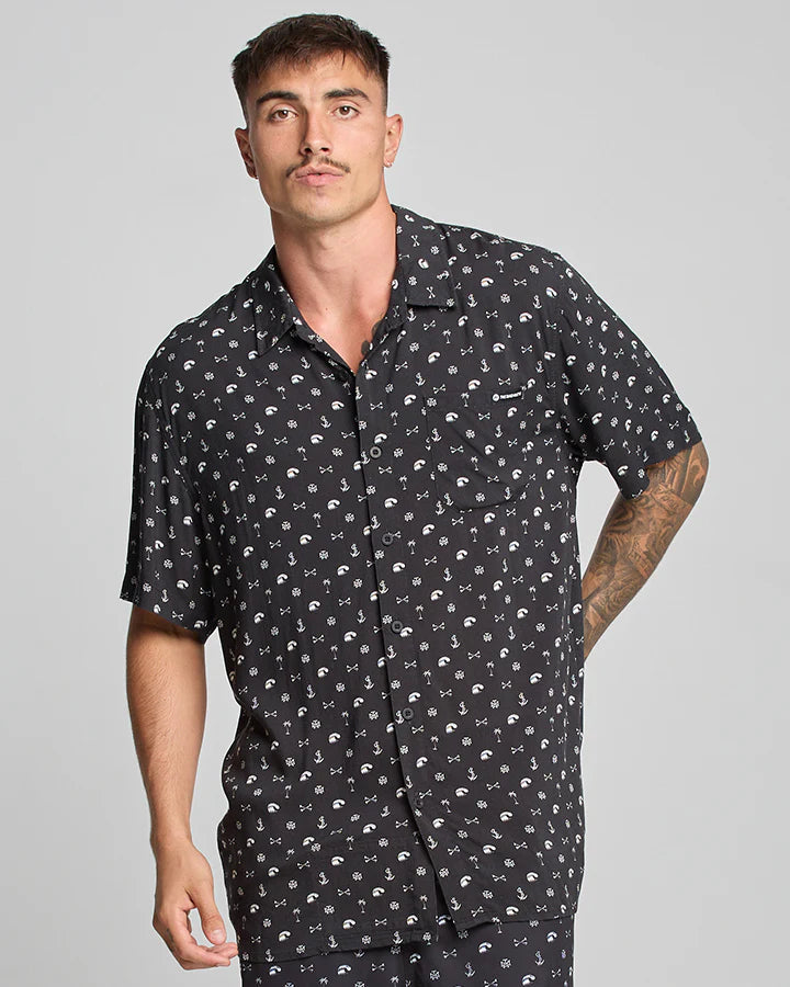 The Mad Hueys Anchor Bones | Woven Shirt - Black