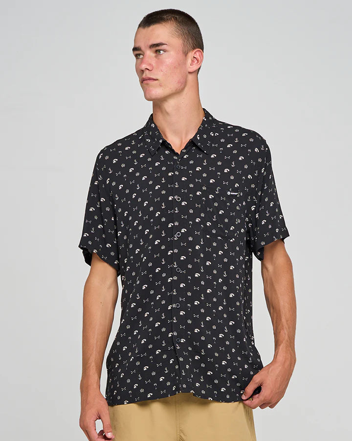 The Mad Hueys Anchor Bones | Woven Shirt - Black
