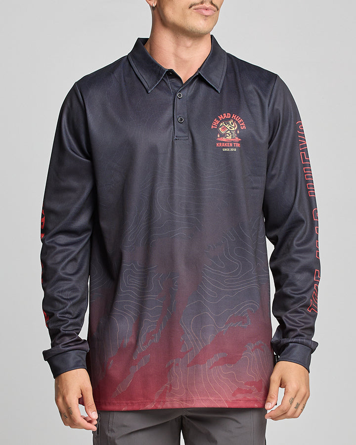 The Mad Hueys KRAKEN TINS | UPF 50+ FISHING JERSEY - BLACK