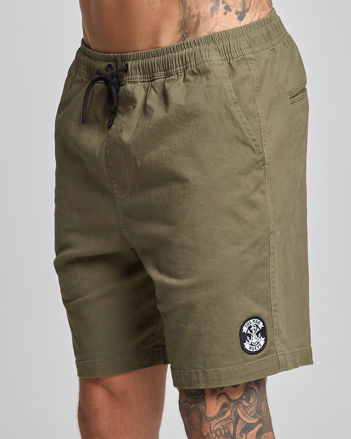 The Mad Hueys ANCHOR BONES | 18" CHINO SHORT - OLIVE