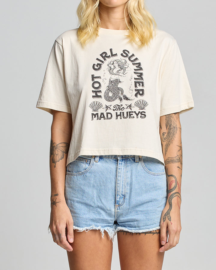The Mad Hueys HOT GIRL SUMMER | WOMENS BOXY SS TEE - STONE