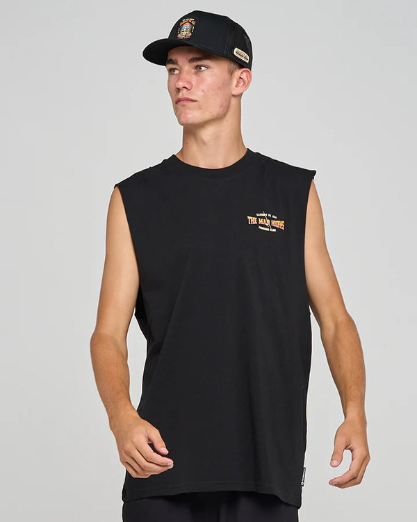 MAD HUEYS Caught FK All Skull - Muscle Tee Black