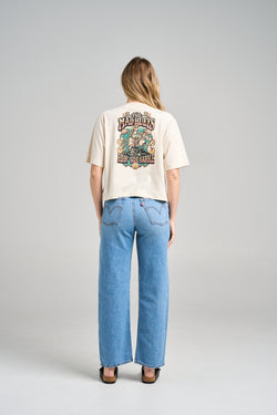 The Mad Huey SIDE SADDLE | WOMENS BOXY SS TEE - STONE