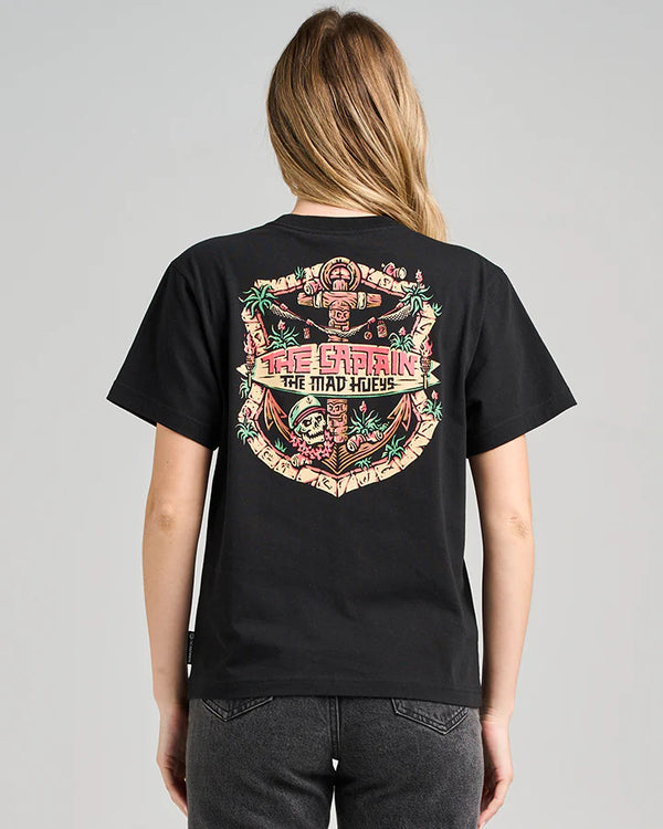 The Mad Hueys The Tiki Captain / Womens SS Tee - Black