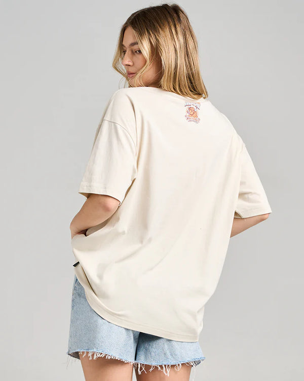 The Mad Hueys Surf And Turf / Womens Oversized SS Tee - Stone