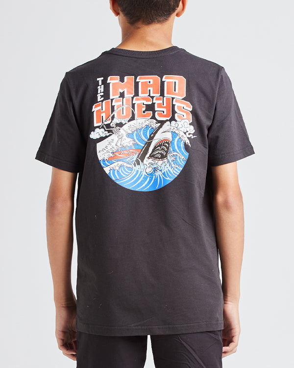 The Mad Hueys SURFER SHARK | YOUTH SS TEE - VINTAGE BLACK