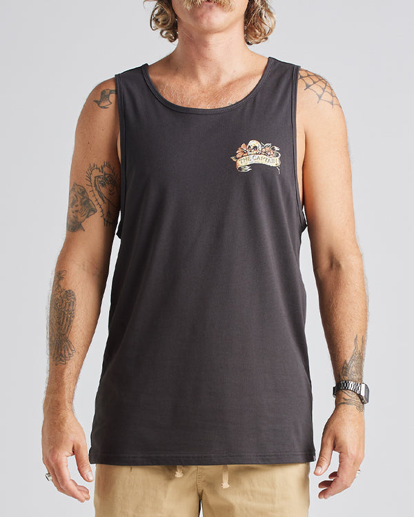 The Mad Hueys COMPASS CAPTAIN | TANK - VINTAGE BLACK