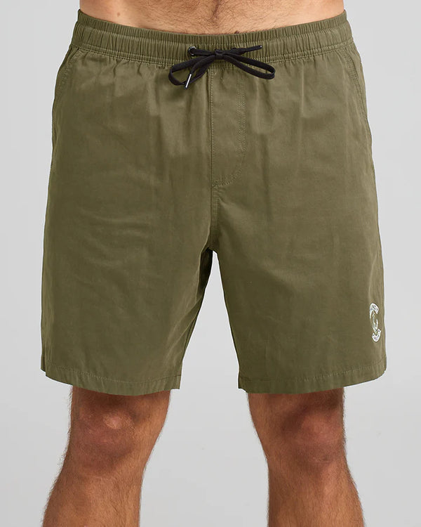 The Mad Hueys - SKULL ANCHOR | 18" VOLLEY SHORT - OLIVE