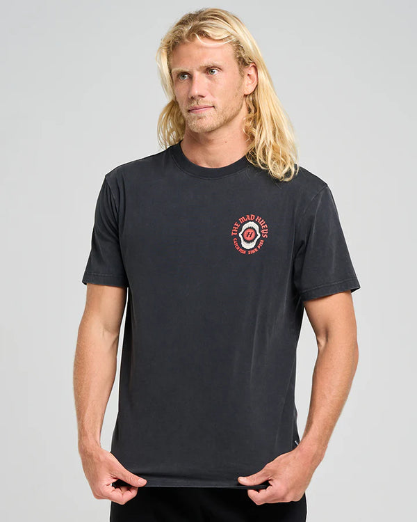 The Mad Hueys Shark Tins / SS Tee - Washed Black