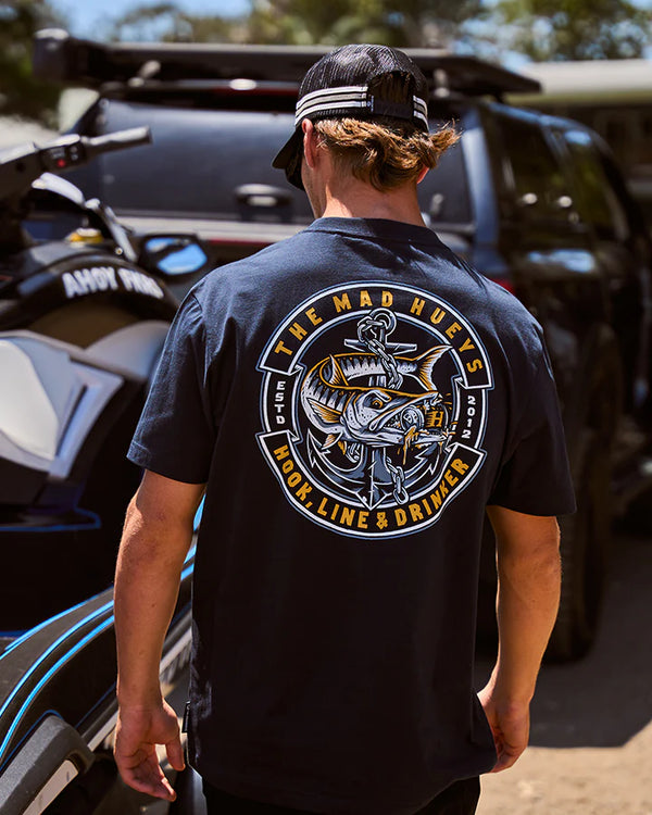 The Mad Hueys Hooked Cuda / SS Tee - Navy