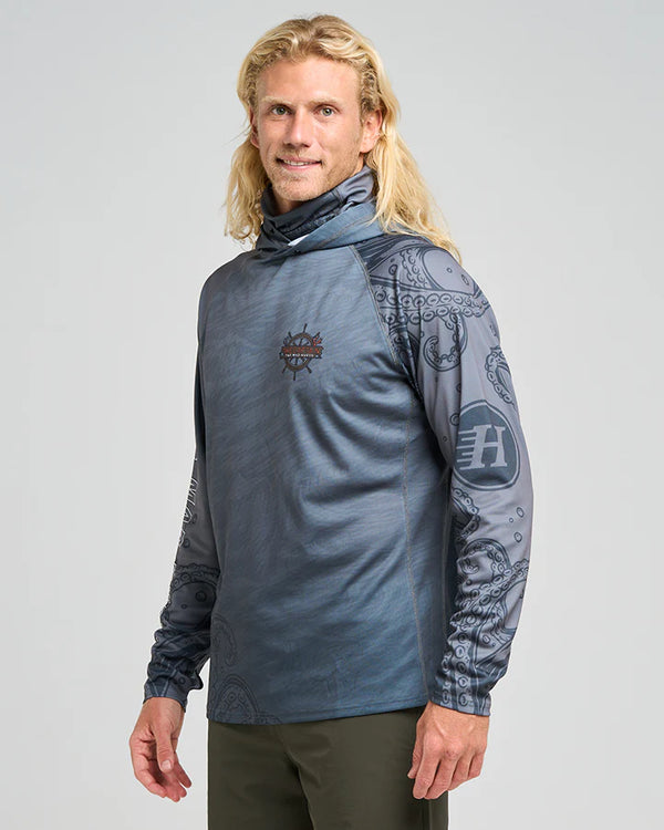 The Sea Captain UPF50+ Hooded Fishing Jersey- Steel Blue
