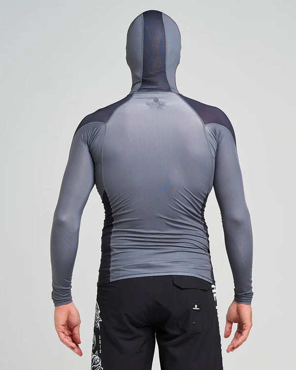 The Mad Hueys - Hueys Corp / LS Hooded Rashie - Charcoal