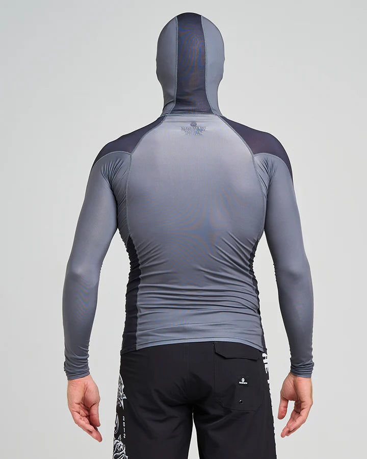 The Mad Hueys - Hueys Corp / LS Hooded Rashie - Charcoal