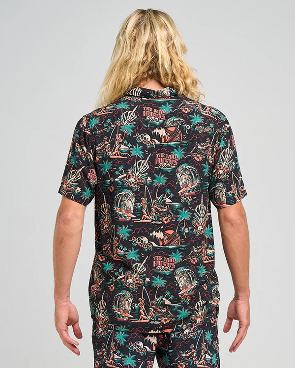 The Mad Hueys SHE'LL BE RIGHT | WOVEN SHIRT - BLACK