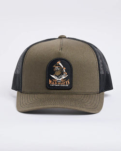 The Mad Hueys CAPTAIN SHIP FACED | TWILL TRUCKER- OLIVE-OSFM