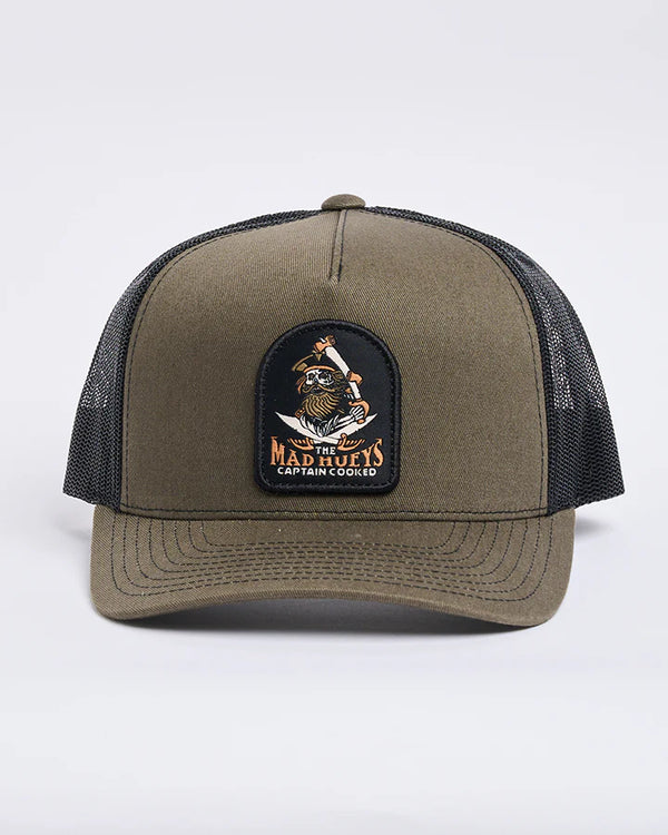 The Mad Hueys CAPTAIN SHIP FACED | TWILL TRUCKER- OLIVE-OSFM