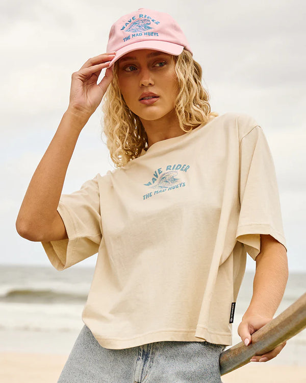 The Mad Hueys Wave Rider / Womens Boxey Tee - Stone