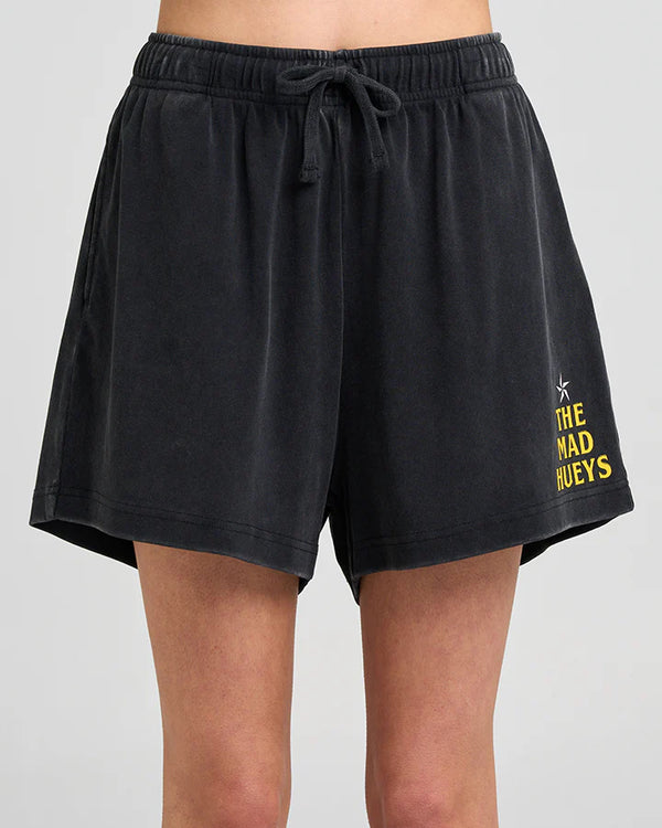 The Mad Hueys- Born to Ride Womens All Day Shorts/Washed Black