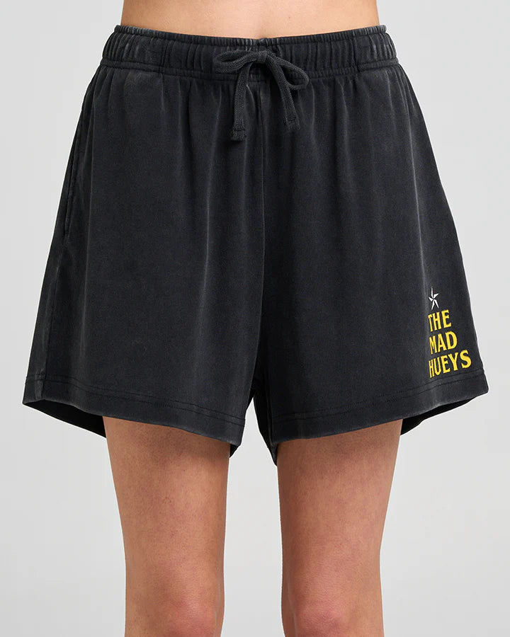 The Mad Hueys- Born to Ride Womens All Day Shorts/Washed Black